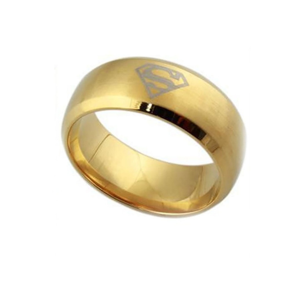 8MM Men Womes Stainless Steel Band Superman Logo - Picture 2 of 3